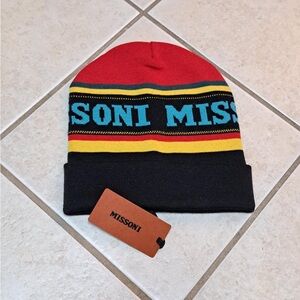 Missoni Unisex Wool-Blend Logo Beanie - One Size Fits Most